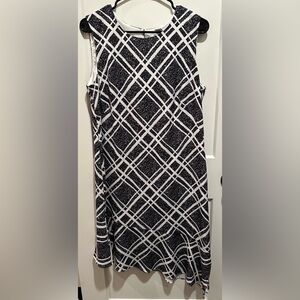 White House Black Market Black and White Asymmetrical Dress